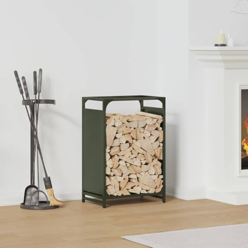 GCHDHAPB Firewood Rack Olive Green 44x28x65 cm Cold-rolled steel