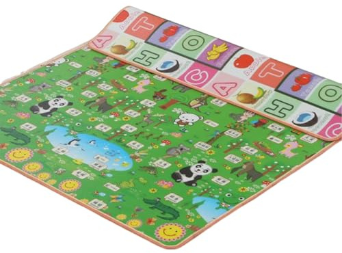 kaiop Spielteppich | Waschbarer Kindergarten Teppich,Beidseitige Interaktive Matte für Spielzeit in Kindergarten und Zuhause mit Krabbelübungen und Sinnesaktivitäten für Innen