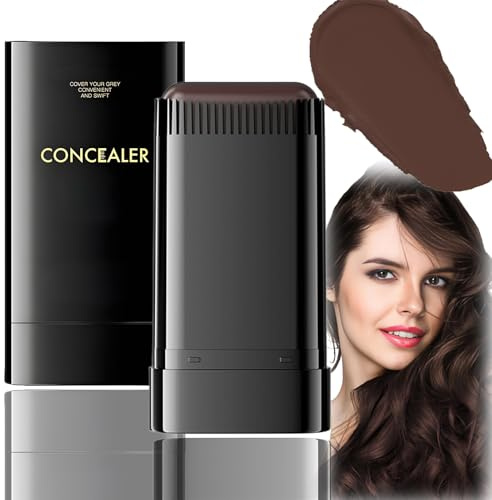 Waterproof Sweat-Proof Hair Stick Colour Concealer with Comb Dye for Root Touch Up – Temporary Grey Hair Cover Portable Dark Instant Coverage Applicator Brush for Men & Women (Black Brown)