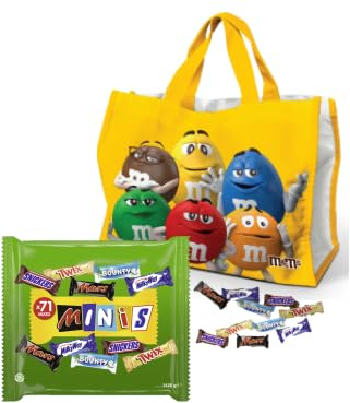 Halloween Trick & Treat Pack I Süßes oder Saures I M&M'S Tasche zum Sammeln vieler Süßigkeiten I Mixed Minis 1,4kg Schokoriegel zum Verteilen oder Naschen