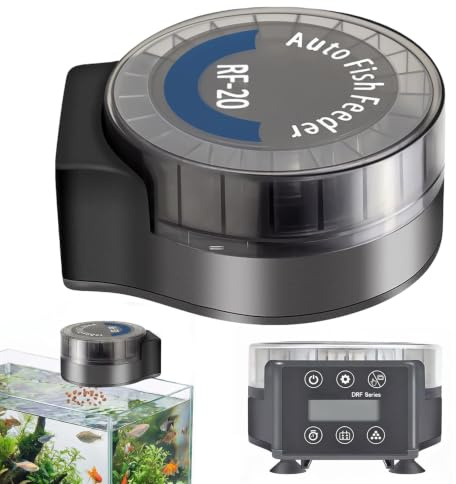 Futterautomat Aquarium, Automatischer Fischfutterautomat für Aquarium mit Timer – Einstellbarer Fischfutter Automat für Pellets & Granulat, Batteriebetriebenes