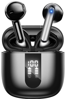 JBES Cuffie Bluetooth, Auricolari Bluetooth 5.4 In Ear Stereo con 4 Microfono ENC, 60 Ore Cuffiette Wireless Cancellazione Rumore, IP5 Auricolare per iPhone e Androide, Earbuds (Nero)