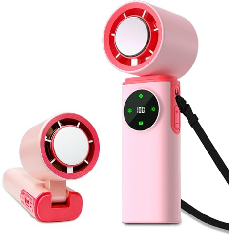 HONEYYEAR Handheld Portable Turbo Fan with Ice Cooling, 199 Levels Stepless Speed, 20000RPM Powerful Hand Held Fans, Up to 12Hrs Cooling, Rechargeable Personal Mini Fan for Travel, Outdoor, Makeup