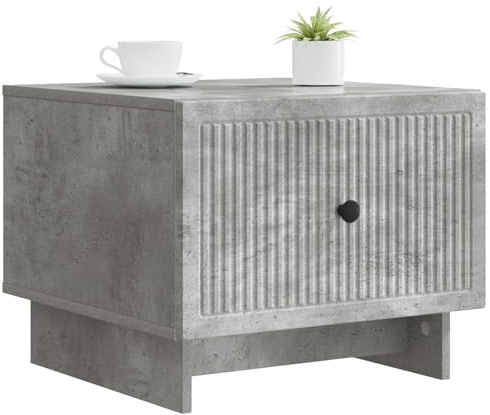 vidaXL Couchtisch Betongrau 49 x 50 x 40 cm Holzwerkstoff, Stylischer Couchtisch, Vintage-Rechteckdesign, viel Stauraum, moderner Look, praktische Oberfläche für zu Hause