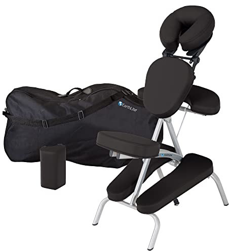 EARTHLITE Vortex Tragbarer Massagestuhl - Klappbar, Kompakt, Stabil & Leicht (6,8kg), inkl. Transporttasche & Brustbeinkissen