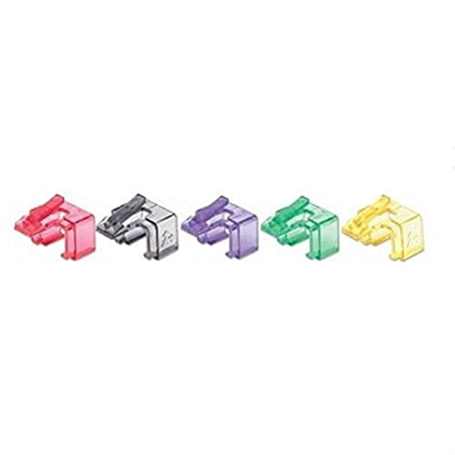 Intellinet RJ45 Repair Clip, For RJ45 modular plug, Mixed Transparent Colours (Red, Yellow, Green, Violet and Black), 50 pack