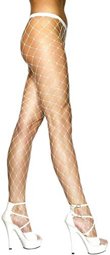 Diamond Net Tights White WhiteOne Size