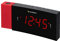 Sunstech FRDP3 - Radio despertador con proyector horario (USB de carga, función sleep y alarma dual), color rojo