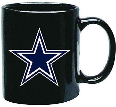 Dallas Cowboys NFL Offizielle Tasse, Becher, Kaffeetasse Black Glossy Groß 425 ml