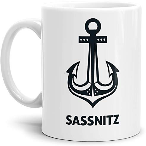 Tassendruck Anker-Tasse Sassnitz Seemann/Hafenstadt/Küste/Souvenir/Kaffeetasse/Mug/Cup