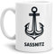 Tassendruck Anker-Tasse Sassnitz Seemann/Hafenstadt/Küste/Souvenir/Kaffeetasse/Mug/Cup
