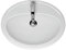 VBChome Waschbecken Oval 54cm x 41cm Weiß Waschtisch Einbauwaschbecken Waschplatz Bad Badezimmer Gäste-Bad aus Keramikmit, 1 Hahnloch, mit Überlauf