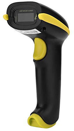 Wireless Barcode Scanner, Bewinner 2-in-1 2.4GHz Wireless & USB Bar Code Scanner YHD-5100 Barcode Reader Compatible with for ios/Android (Yellow)