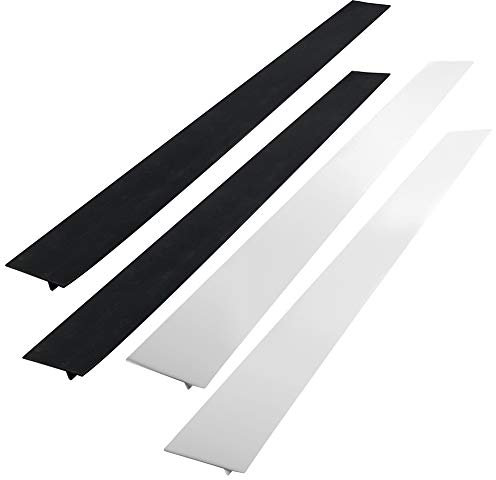 AIFUDA Küche Silikon-Herdplatte Gap Cover, Lang & breit Lückenfüller (4er Set), Versiegelt Wachmann Für Kochfeld, Ofen, Waschmaschine & Trockner, Hitzebeständig Und leicht zu reinigen (Schwarz, Weiß)