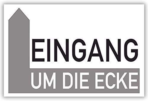 SCHILDER HIMMEL anpassbares Wegweiser Restaurant Schild 21x15cm Kunststoff mit Klebestreifen, Eingang links Ecke Nr 906 eigener Text/Bild verschiedene Größen/Materialien