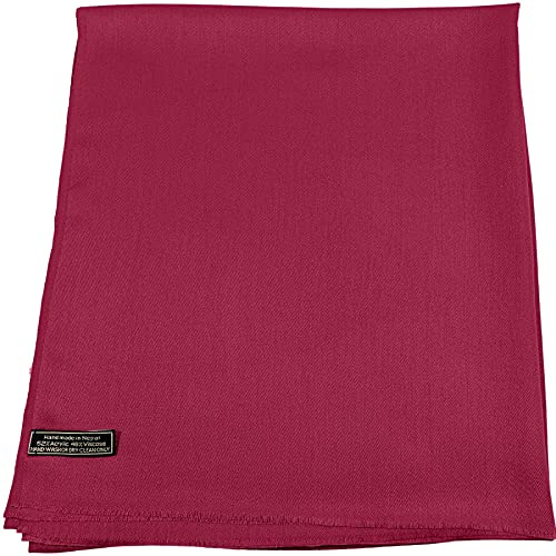 CJ Apparel Fuchsia Rosa Einfarbig Design Fringe Schal Zweite Wahl FransenSchal Wrap Stola Pashmina NEU