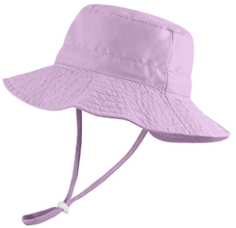 LACOFIA Kleinkind Baby Sonnenhut Kinder Mädchen Sommer Mütze UPF 50+ Hut für Strand Schwimmen Schwimmbad Breiter Krempe/Schnell Trocknend Lila 6-24 Monate
