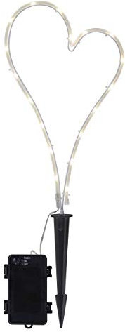 Grab-Deko HERZ, Batteriebetr, Timer, IP44, 18 LED