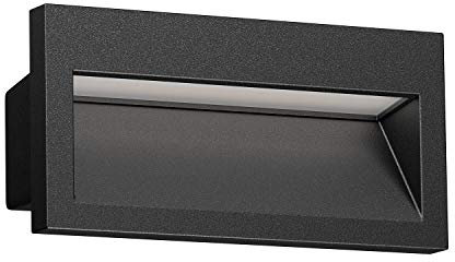 ledscom.de LED Wandeinbauleuchte NOLA, Downlight für außen, IP54, schwarz matt, 140 x 70mm, warmweiß