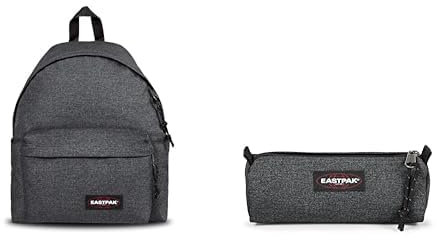 Eastpak Padded Pak'r Sac à dos, 40 cm, 24 L et Benchmark Single Trousse, 21 cm, Gris (Black Denim)
