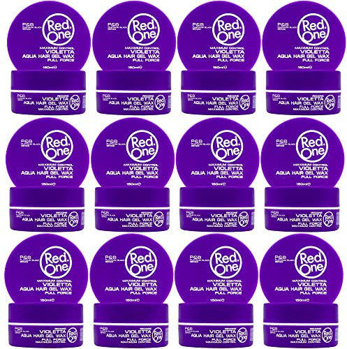 RedOne Cire Aquatique Coiffante Violette 150 ml | Contrôle des bords | Cire de gel Ultra-tenue | Pour hommes et femmes | Parfum Lavande | Contrôle Maximum | Lot de 12