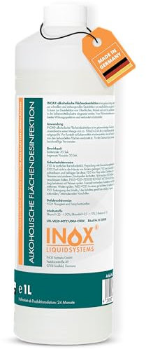 INOX® alkoholisches Flächendesinfektionsmittel 1L - Hochwirksame Flächendesinfektion mit Alkohol - Ideales Desinfektionsmittel für alle glatten Oberflächen