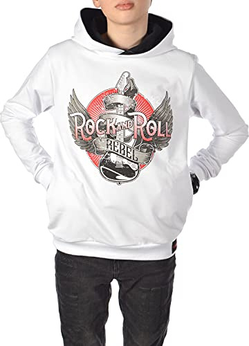 BEZLIT Jungen Kinder Hoodie Kapuzen Pullover 30334 Weiß 152