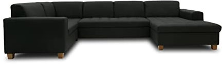 DOMO. collection Wohnlandschaft Sugar, Sofa, Couch, Polstergarnitur, Moderne U-Form, 162 x 333 x 199 cm, anthrazit