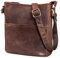 LEABAGS Leder Handtasche Damen I Premium Echtleder Umhängetasche I Damen Schultertasche I Damentasche I Tragetasche für Arbeit Uni Schule Freizeit I Größe L (31 x 23 x 6 cm) I Nut