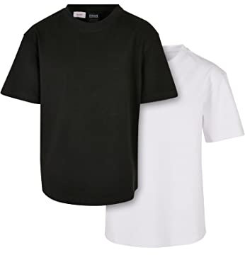 Urban Classics Herren Boys Heavy Oversized Tee 2-Pack White+Black, 122/128