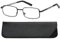 Hubeye Lesebrille Herren Rechteck Metallrahmen Edelstahl Material Federscharniere Anti-blaues licht Computer Lesebrille mit Brillenholster 2.50