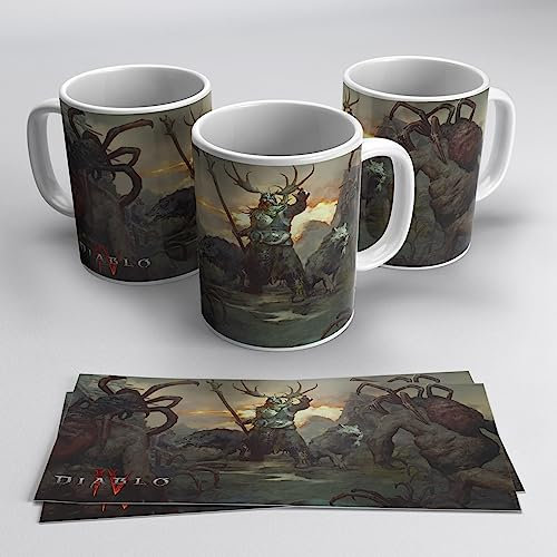 newseny Taza de Diablo 4 Druida de Cerámica. Taza para fans de la saga DIABLO. Diablo IV. 355ml