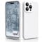CALOOP Slim-Fit for iPhone 15 Pro Max Case,Skin Soft Liquid Silicone,Sturdy Hard Frame Shockproof Cover with Anti-Scratch Microfiber Lining,Full Protection for Screen and Lens,6.7 inch(White)
