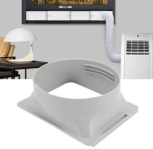 15cm/5.9in Portable Air Conditioner Exhaust Hose Coupler Window Adapter A/C Unit Tube Connector Square to Round Window Adapter for Air Conditioning Exhaust Port