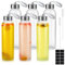 Invalidism Glass Bottles with Lids, 6 Pack 500ml Empty Glass Water Bottles, Airtight, Leakproof, Stainless Steel Lids, Smoothies, Juice Bottles with Cleaning Brush for Work, Gym, Home