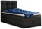 Boxspringbett Best Mini mit Bettkasten und Matratzentopper - Einzelbett mit Bonell-Matratze und Topper, Polsterbett, Bett, Schlafzimmer (120 x 200 cm, Schwarz (Inari 100))