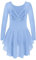 Arshiner Ballettkleidung Mädchen Ballettkleid Langarm Ballett Trikot Ballettrock Kinder Ballettanzug Rückenfrei Tanzkleid mit Tutu Blau 160/9-10 Jahre