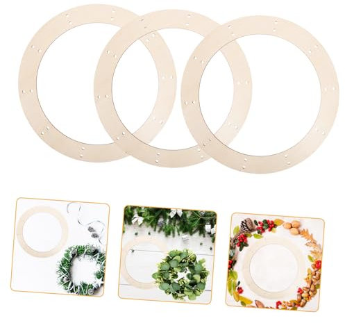 OUNONA 6stücke Holzkranz Runde Rahmen Kranzrahmen Zum Basteln Aus Holz Für DIY Kreis Holz Kränze Rahmen Kranz Machen Ringe Dekoration Innen Außen Flur Garten Terrasse
