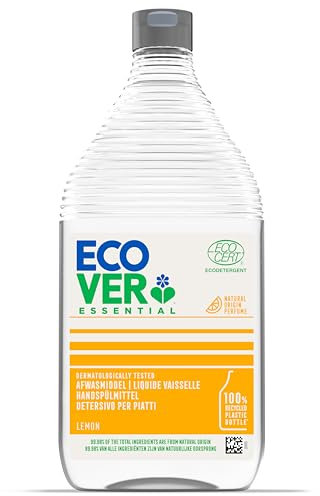 Ecover Essential Liquide Vaisselle Couleur, Élimine la Graisse et les Saletés, Ingrédients d'origine Naturelle, Parfum Citron, 28 Lavages, 950 ml