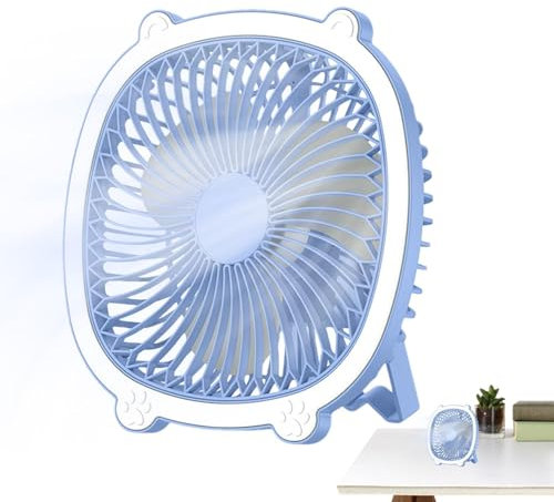 Ventilador de pared pequeño – Pequeño ventilador de pared portátil, pequeño ventilador eléctrico súper silencioso | Pequeño ventilador personal de pared recargable por USB para la escuela, el hogar,