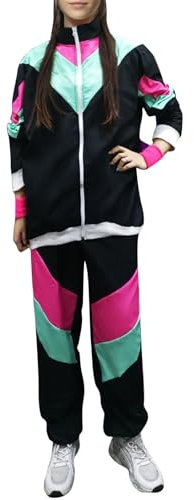 Generisch 80er Jahre Kostüm Outfit Für Damen, 80er Karneval Kostüme, 80er Kostüm Outfit, Neon 80 Jahre Outfit Party Mädchen Beinstulpen Pink Kostüm Damen 80/90 er Jahre