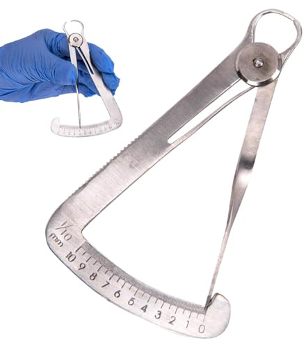 Regla de material de los dientes – Regla de medición de acero inoxidable de alta precisión, herramienta de medición de material de dientes de dentista inoxidable para herramienta de fabricación de oro