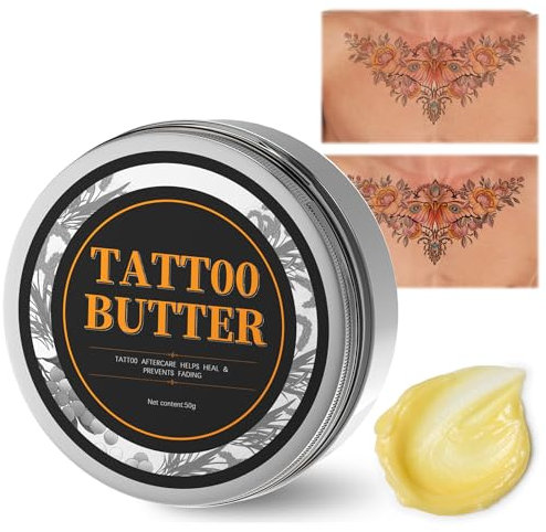 50g Tattoo Aftercare Butter,crema tatuaje,Tattoo crema de mantequilla,Mantequilla para el cuidado del tatuaje, Repara la Piel y Preserva la Belleza del Tatuaje