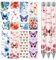 WADORN Blumen Schmetterling UV DTF Pen Wraps Transferaufkleber, 48 Blatt Schmetterling Wasserdicht HD Druck UV DTF Stift Aufkleber Personalisierte DIY Aufreiben Abziehbilder Für DIY Bleistift Basteln