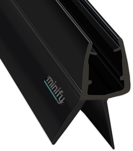 minify Duschdichtung für Glastüren (5-8mm) – Dichtung Dusche Glastür Transparentes U-Profil in Schwarz, verschiedenen Längen erhältlich (2 Stück, 100cm)