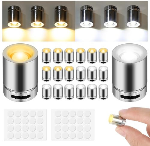 20 Stück Mini LED Licht, Kleine LED Lichter Inklusive Batterie, Wärmeweiß und Weiß Kleine LEDs Lichter for Puppenhaus, Micro LEDs Lampe für Mini Puppenhaus Beleuchtung Miniatur Zubehör Weihnachten