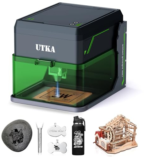 UTKA A1 5W Mini-graveur laser, mini découpeur laser, machine à graver laser portable pour bois, cuir, acrylique, métal laqué