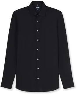 Olymp Camicia a maniche lunghe Modern Fit con colletto New Kent nero, 46 (XXL)