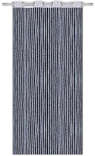 Arsvita Fadenvorhang Metallik-Optik mit Ösen, Türvorhang 140x250cm (Silber)