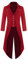 Herren Steampunk viktorianische Jacke Gothic Frack Kostüm Vintage Smoking Wikinger Renaissance Pirat Halloween Mäntel, rot, S